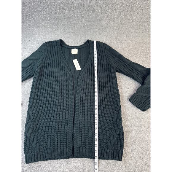 NWT Francesca's Cardigan Sweater Harper Heritage Knit Academia Black Size Large - Picture 6 of 7